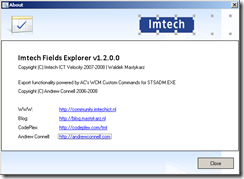 Imtech Fields Explorer v1.2.0.0 About