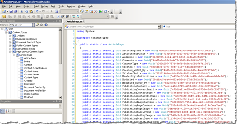 All files generated by Imtech Fields Explorer are being opened inside Visual Studio so that they can easily get added to your solution