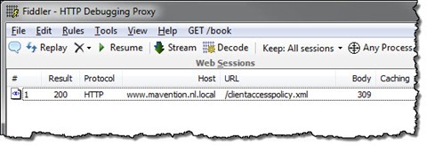 200 OK response while requesting the clientaccesspolicy.xml file located on the file system