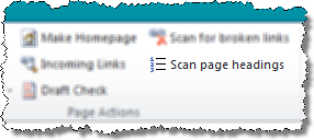 The 'Scan page headings' button on the Ribbon