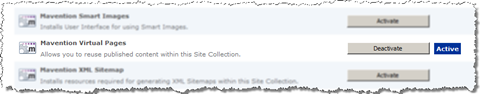 Mavention Virtual Pages Site Collection Feature