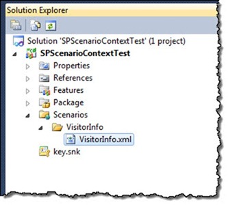 Scenario Definition added to the SharePoint Project