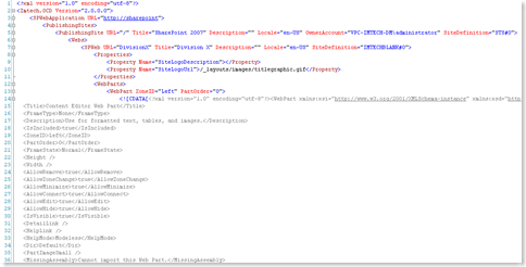 OCD XML Fragment