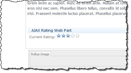 AJAX Rating Web Part added to a Publishing Page