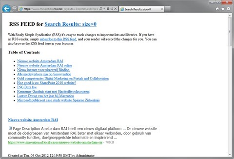 Search-based RSS feeds showing all items
