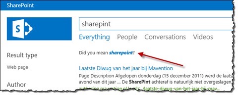 Default SharePoint 2013 Search query spelling suggestion