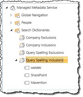 Query spelling suggestions configured in the Term store management tool
