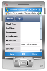 Imtech Mobile SharePoint Item view display meta data of the selected list item