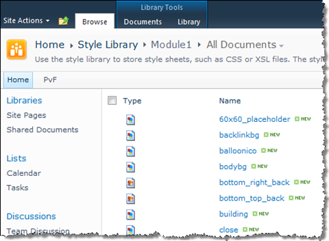 Module1 folder with all the files provisioned