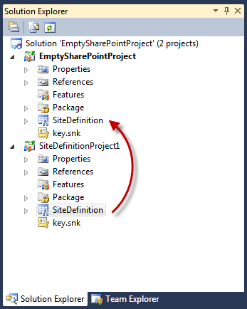 Moving the Site Definition SPI from the Site Definition SharePoint Project to an Empty SharePoint Project