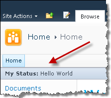 SharePoint 2010 Status bar