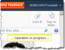 Rich notification message with animated icon illustrating the progress of an operation