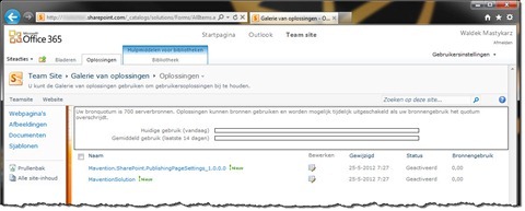 Sandboxed Solutions activated using Mavention Batch Sandboxed Solutions Activator in a site hosted on SharePoint Online
